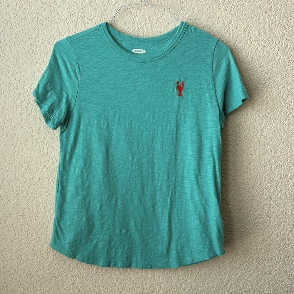 ❤️ OLD NAVY Turquoise Lobster Detail Everywhere Shirt Size M ❤️